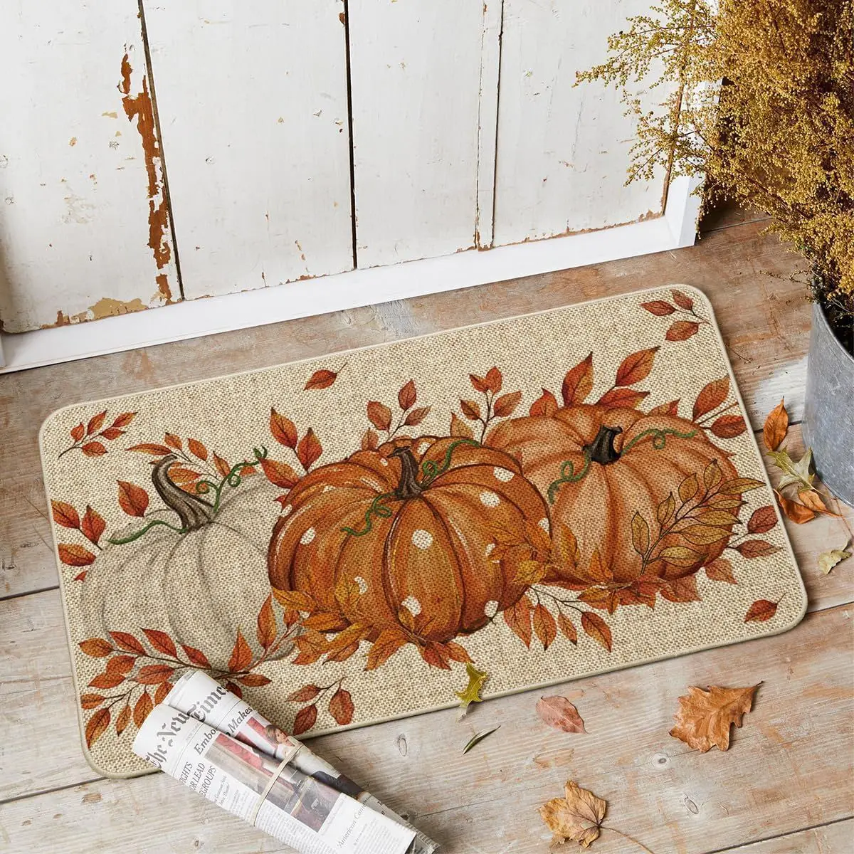 

VIKAMA Fall Pumpkin Doormat Indoor And Outdoor Entrance Inch Welcome Doormat Garden Terrace Home Porch Decorative Mat