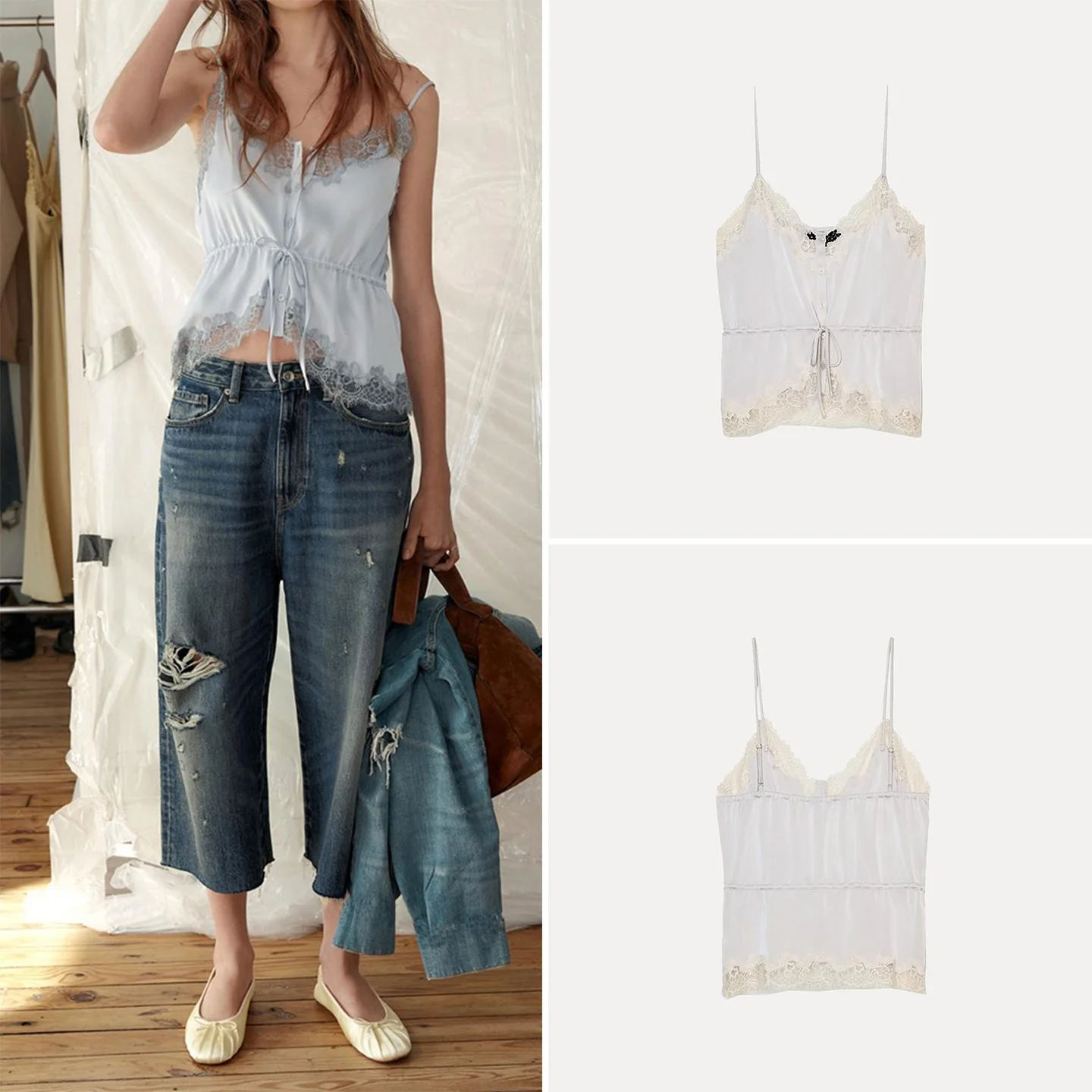 Blouse Women's Elegant made Satin Al-Hariri Decorated with lace, multiple guaranteed, for Spring 2026, Cleaning Upper s55322349a4364b4fb039f60ca8c8a910p balabala Collar your Facebook, v large stamp click