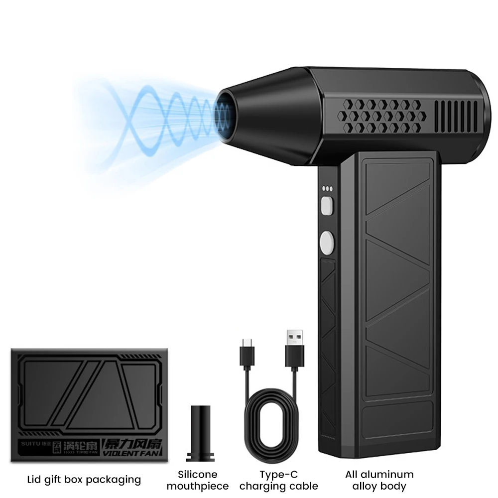 ST-8113 Nuevo turboventilador violento de aleación de aluminio 180000 RPM Plumero de aire eléctrico Ventilador violento de mano Lavado de coches Secador de aire para eliminación de nieve