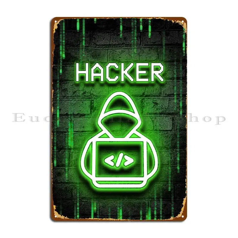 Computer pirata hacking Metal Sign Living Room Decoration Wall Decor Club personalizza Tin Sign Poster