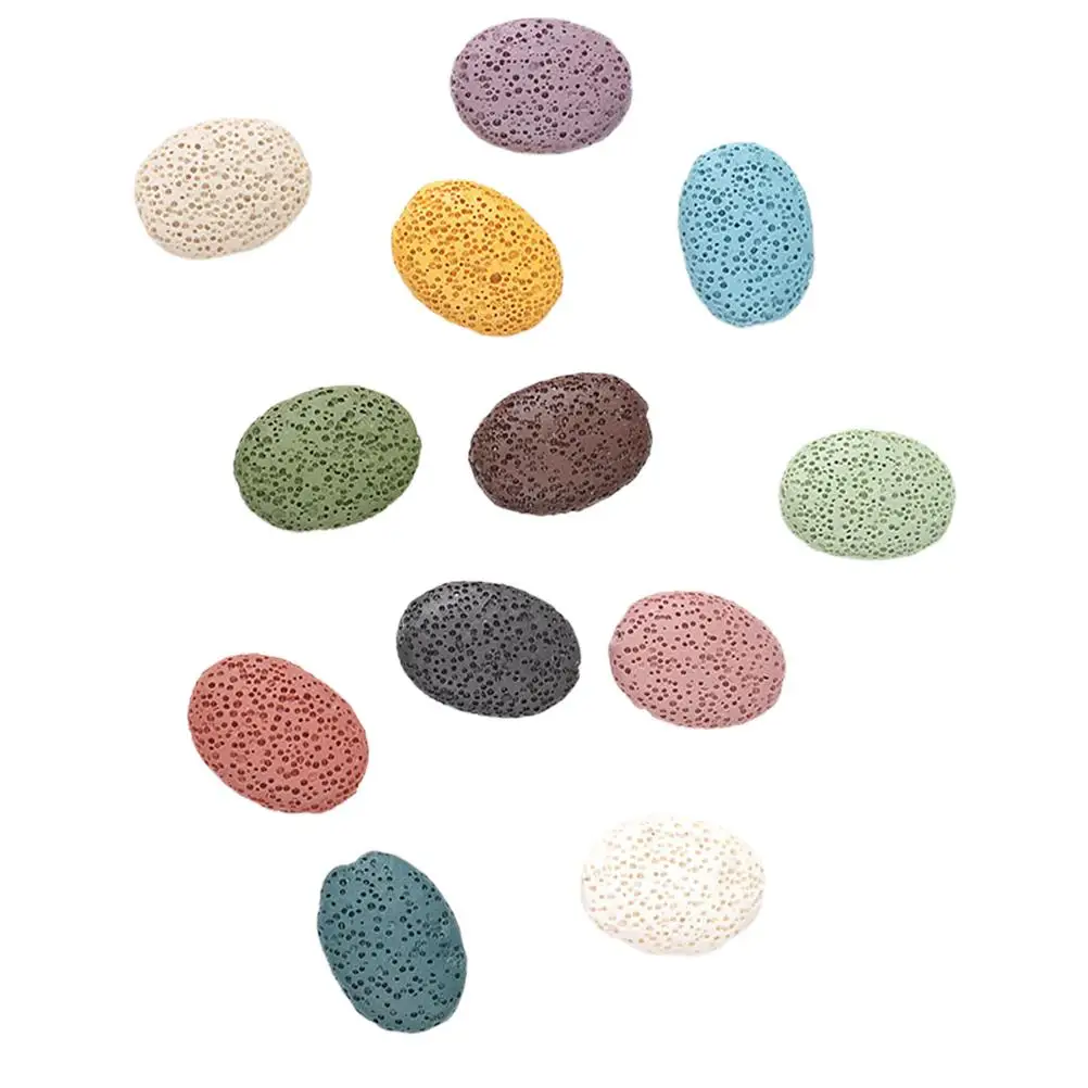 

12 Pcs Beaded Necklaces Stone Pendant Oval Shape Charms Jewelry Making Pendants