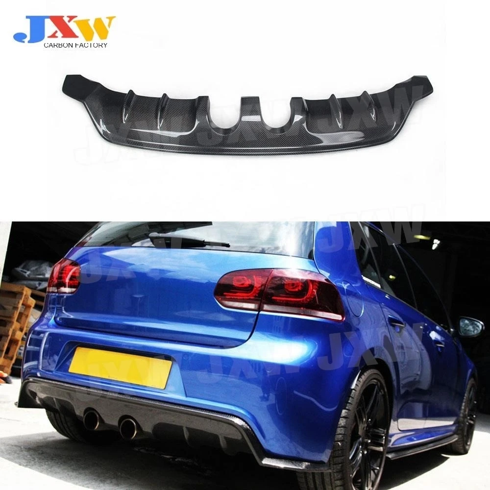 

Carbon Fiber Rear Lip Diffuser Spoiler For Volkswagen VW Golf 6 VII MK6 R20 2010-2013 E Style FRP Back Bumper Plate Guard