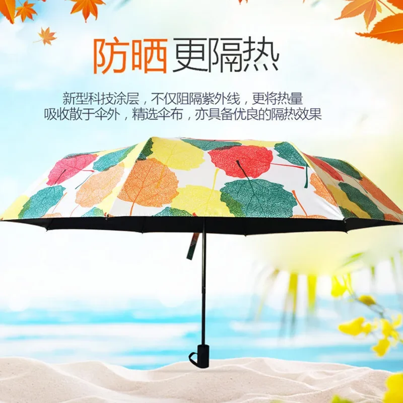 Sakura maple leaf sunshade sunscreen umbrella wholesale 8 strand vinyl anti-ultraviolet dual-purpose umbrella