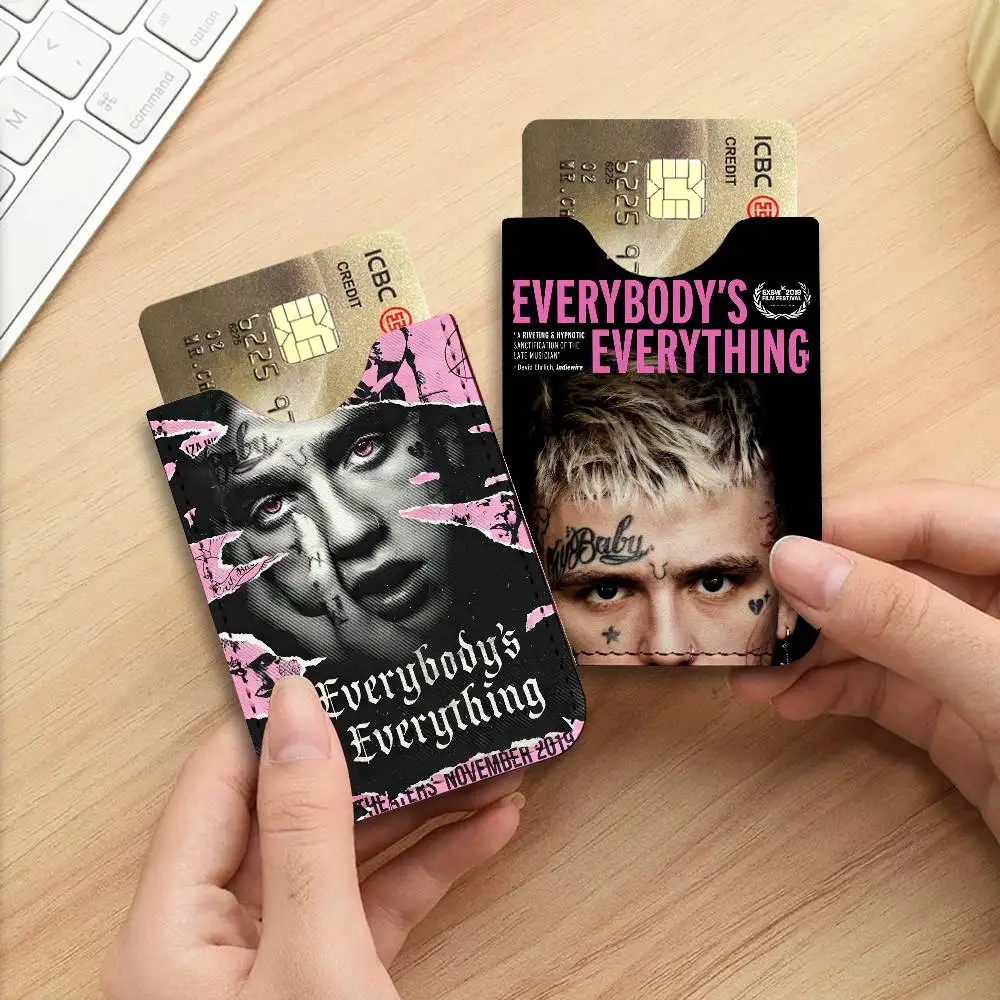 Lil Peep Hellboy Rapper Men Women Universal PU Leather Business Card Holder ID Credit Card Organizer Pocket Size Card Case
