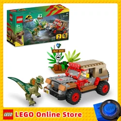 LEGO Jurassic Park Dilophosaurus Ambush 76958 Buildable Toy Set 30th Anniversary Dinosaur with Dino Figure and Jeep Car Gift