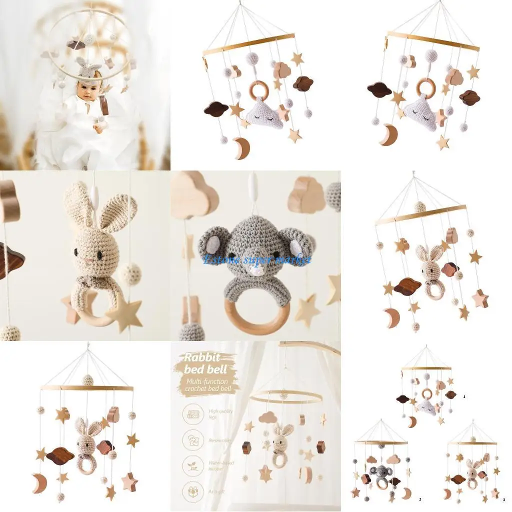 090B Giáo Dục Cho Bé Đầu Giường Động Cũi Đồ Chơi Động Vật Lục Lạc Miếng Dán Đồ Chơi