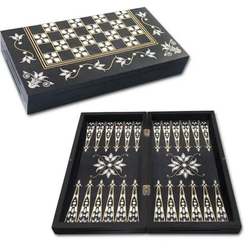 Star Kahveci Backgammon Extra Large Wood Rummy Board Games  Table Game Playing Friends Embroidered Special Design Free Shipping