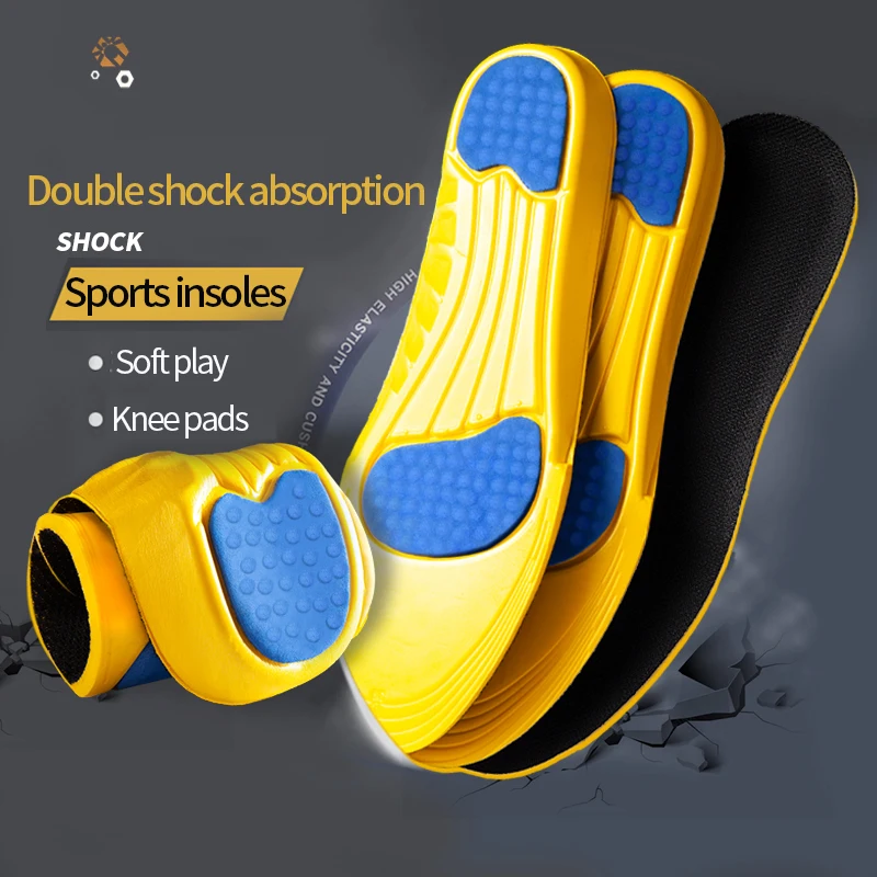 Memory Foam Sport Insoles for Men Women Shoe Inserts Pad Soft Breathable Sneakers Running Silicone Gel Cushion Orthopedic Insole