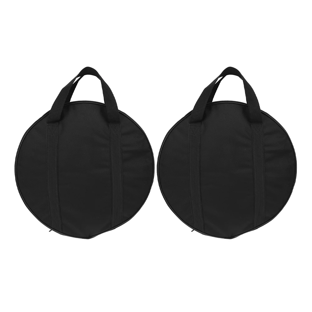

2 Pcs Gong Bag Carrying Case Portable Cymbal Storage Black Rack Drum Accessories