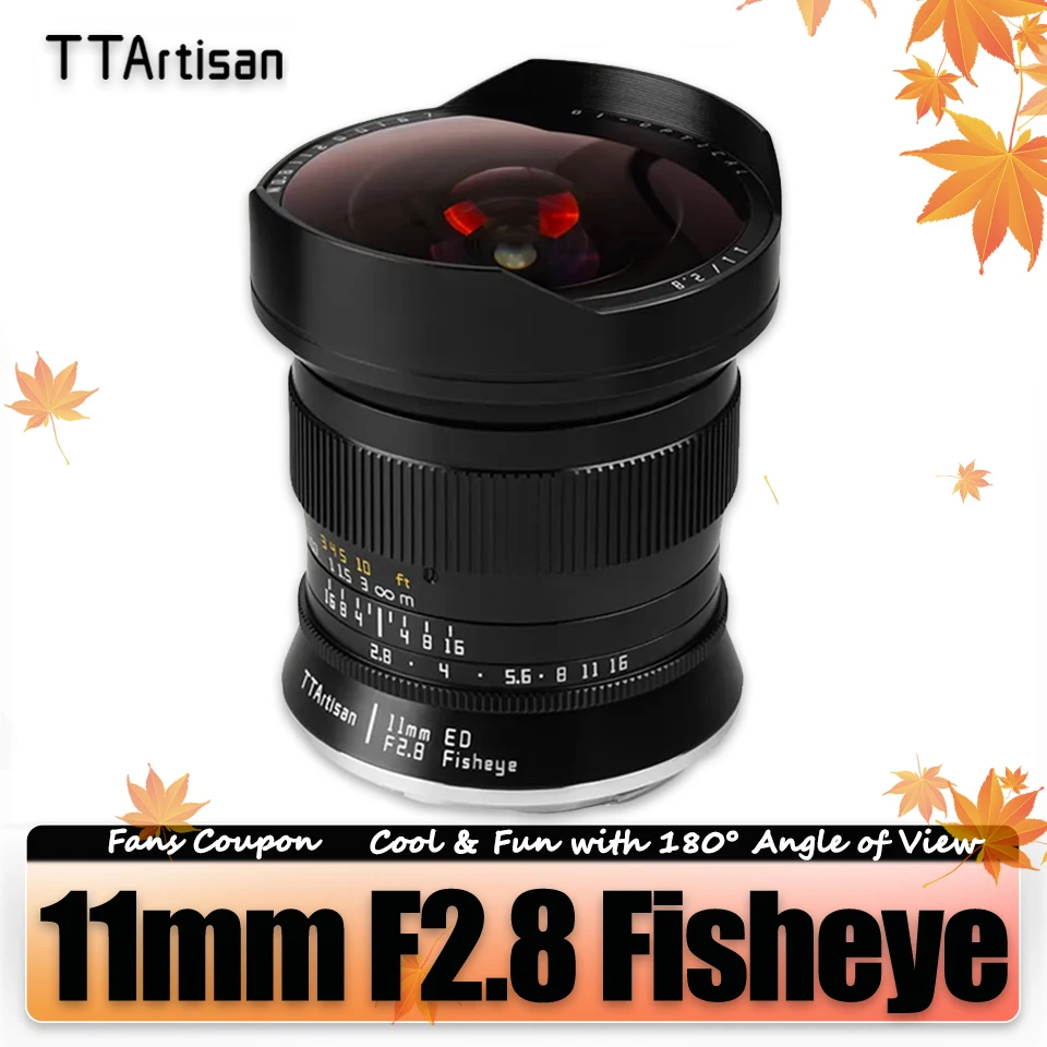 TTArtisan 11mm F2.8 Full Frame MF Fisheye DSLR Camera Lens Photography for Canon EOS-1D X Mark III EOS 5D Nikon D6 D850 D780 F