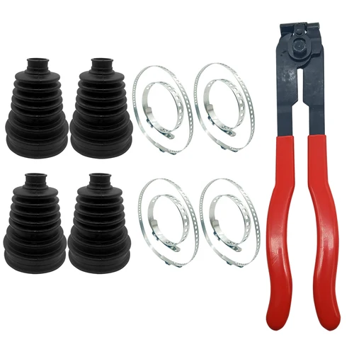 Imagen 1 del producto Juego de abrazaderas de junta CV de silicona de velocidad constante, Kit de polvo de junta CV, banda de goma CV de alta calidad, resistencia al desgaste antienvejecimiento, 4 Uds.