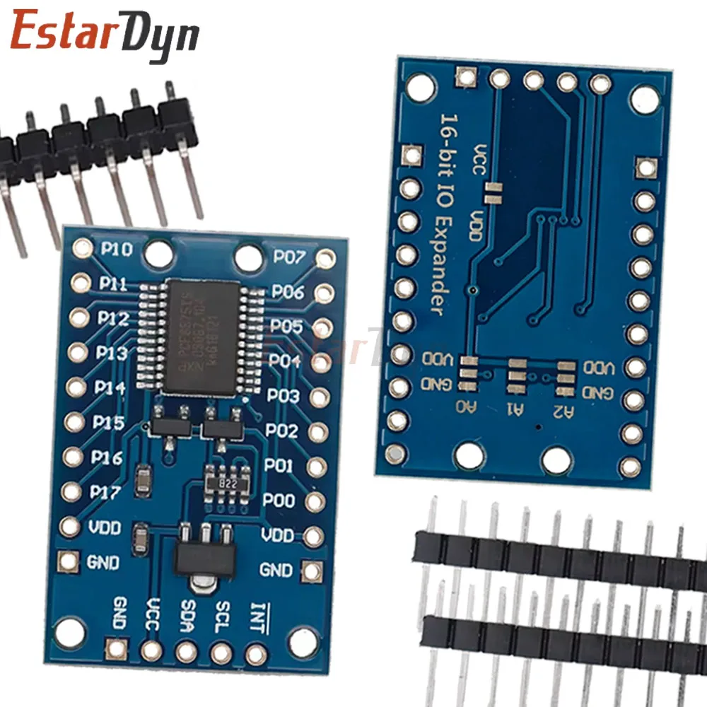 EstarDyn PCF8575 IO Expander Module, 16 Port I2C Expansion Board 2.5-5.5V, Digital GPIO Extender for Raspberry Pi