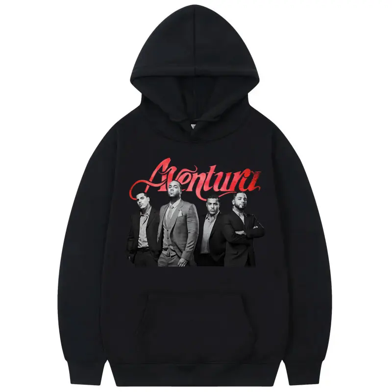 Trend Band Aventura Graphic Hoodies Men's Women's Trend Hip Hop Vintage Hooded Sweatshirts Casual Fashion Oversized Pullovers