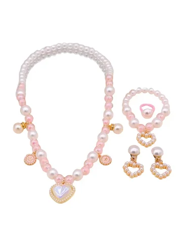 Dreamy Dress Up Set 5Pcs Princess Jewelry Imitation Pearl Collection Magical Gift for Little Girls no cardboard