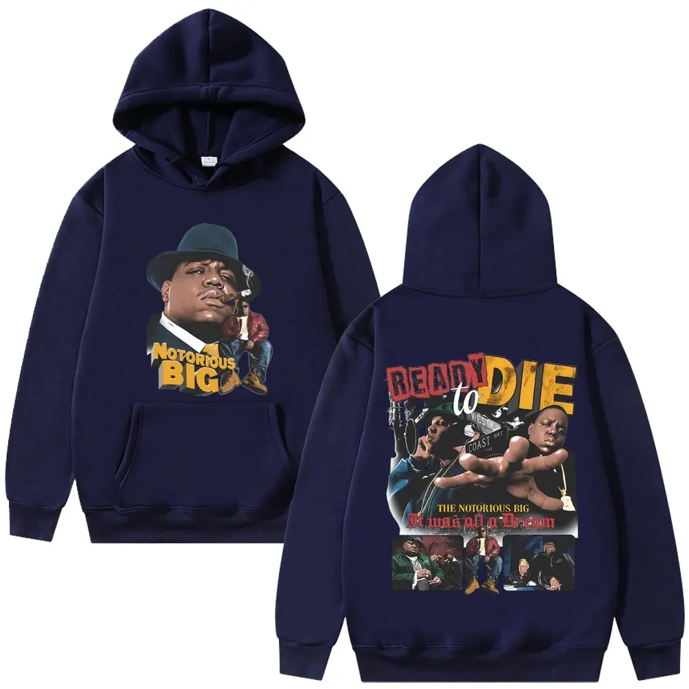 Rapper o notório grande pronto para morrer álbum hoodie biggie smalls streetwear masculino feminino hip hop vintage pulôver de grandes dimensões hoodies