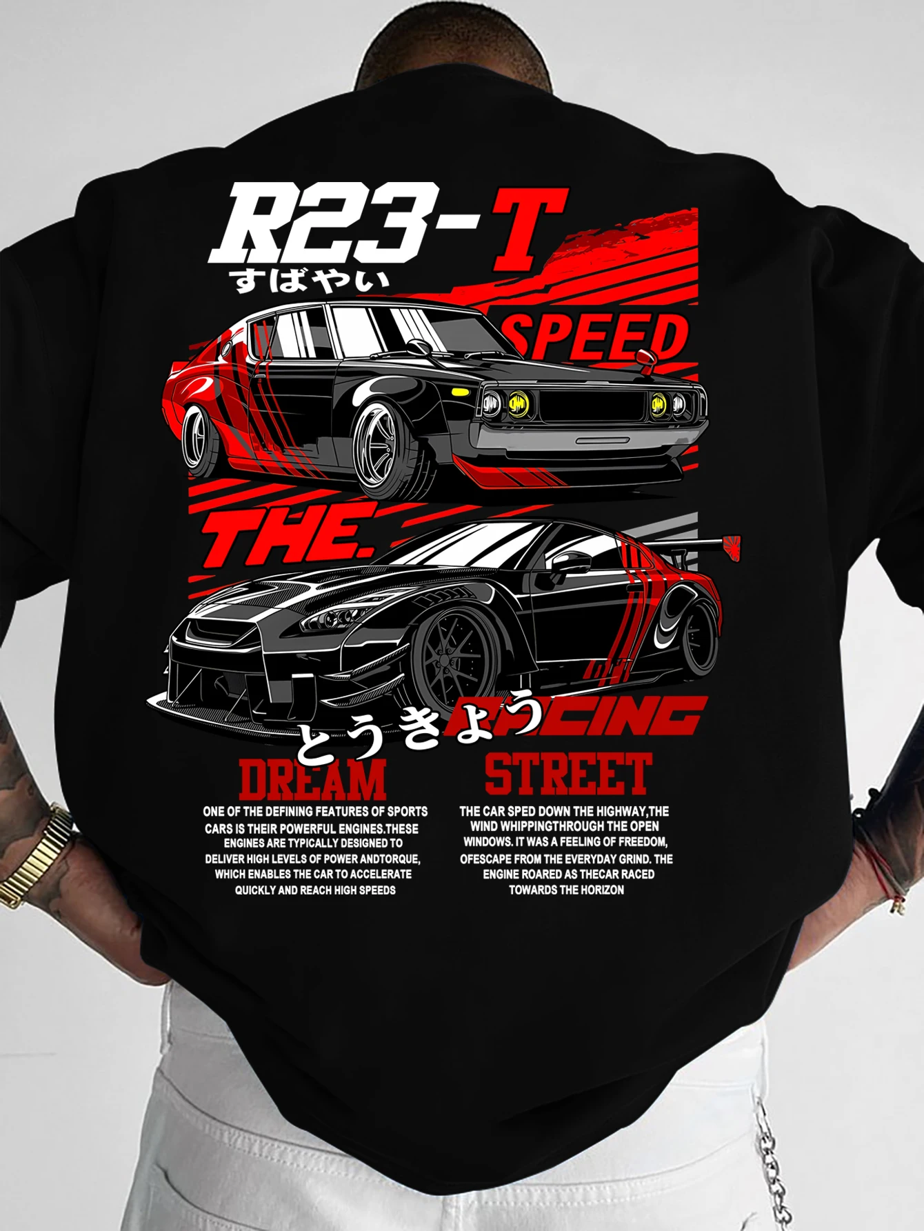2026 Family Matching Outfit T‑Shirt Japanese JDM Street Racing Twin Sports Car Back‑Print Auto Fans Parent‑Child Short SleeveTee