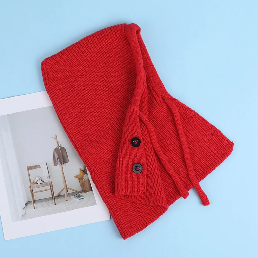 

Fashion Windproof Knitted Woolen Cap Thickened Keep Warm Balaclava Hat Neck Warmer Ear Protection Shawl Hat Outdoor Cycling