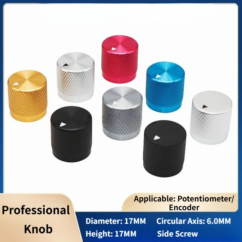 

5Pcs 17 × 17MM volume adjustment knob, all-aluminum knob cap, potentiometer knob cap, medical instrument switch cap