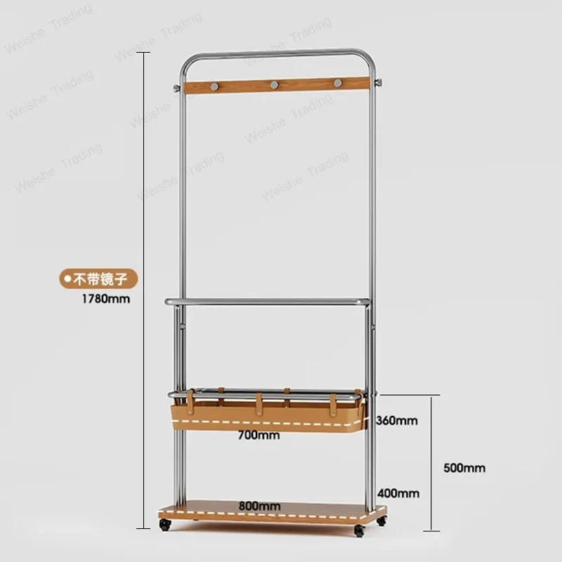 Rotatable Coat Racks Luxury Full-length Mirror Coat Racks Stainless Steel Multi-functional Living Room Furniture