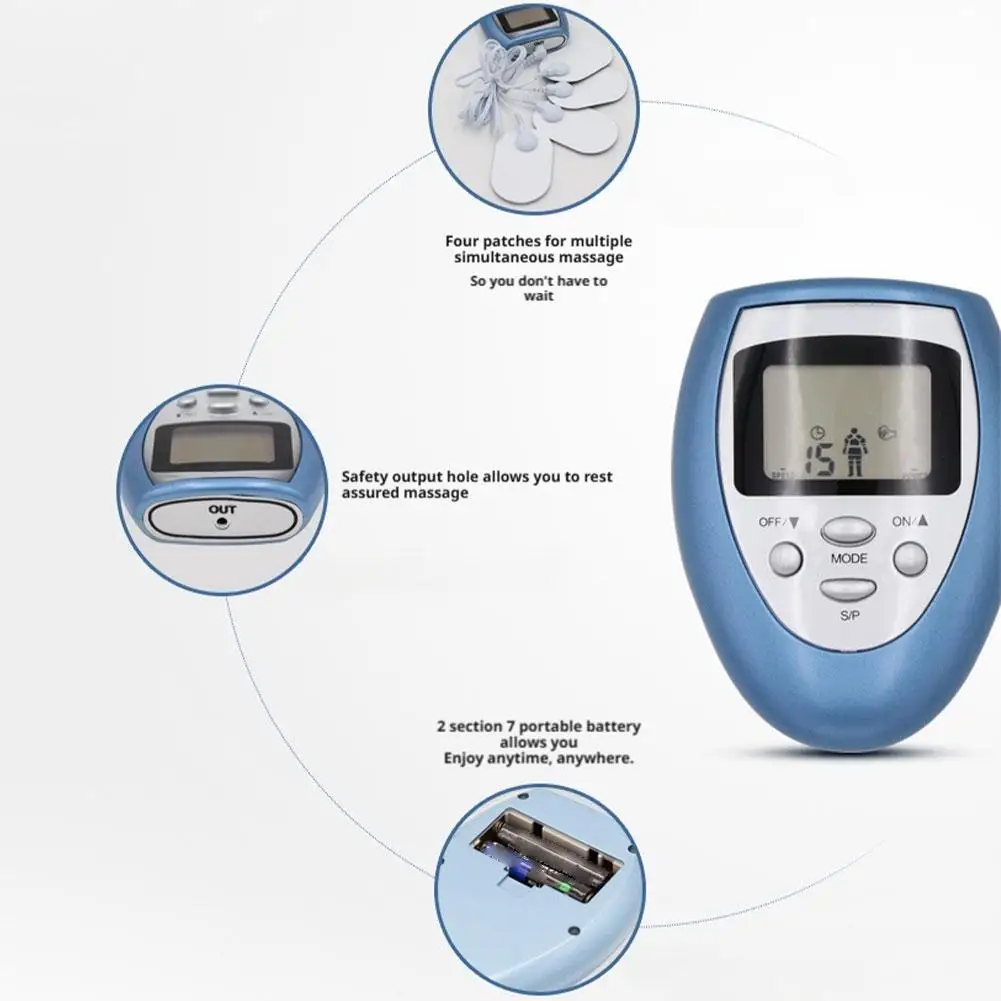 محفز كهربائي صغير عشرات العلاج الطبيعي آلة تدليك الجسم الرقبة الجسم نبض العضلات محفز مدلك الرعاية الصحية