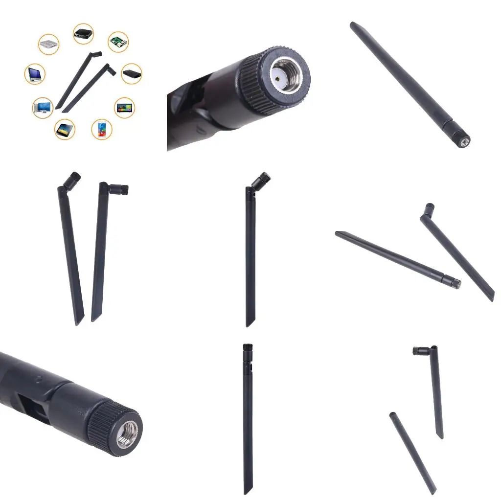  WiFi Antenna 2.4GHz/5.8GHz Double Bands 8DBi RPSMA Connectors for Mini PCIe Card Security Camera USB Adapters Camera