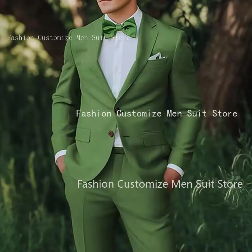 

Latest Fashion Slim Fit Men's Suits Elegant Single Breasted Notch Lapel 2 Piece Jacket Pants Sets Prom Party Male Clothing 2025