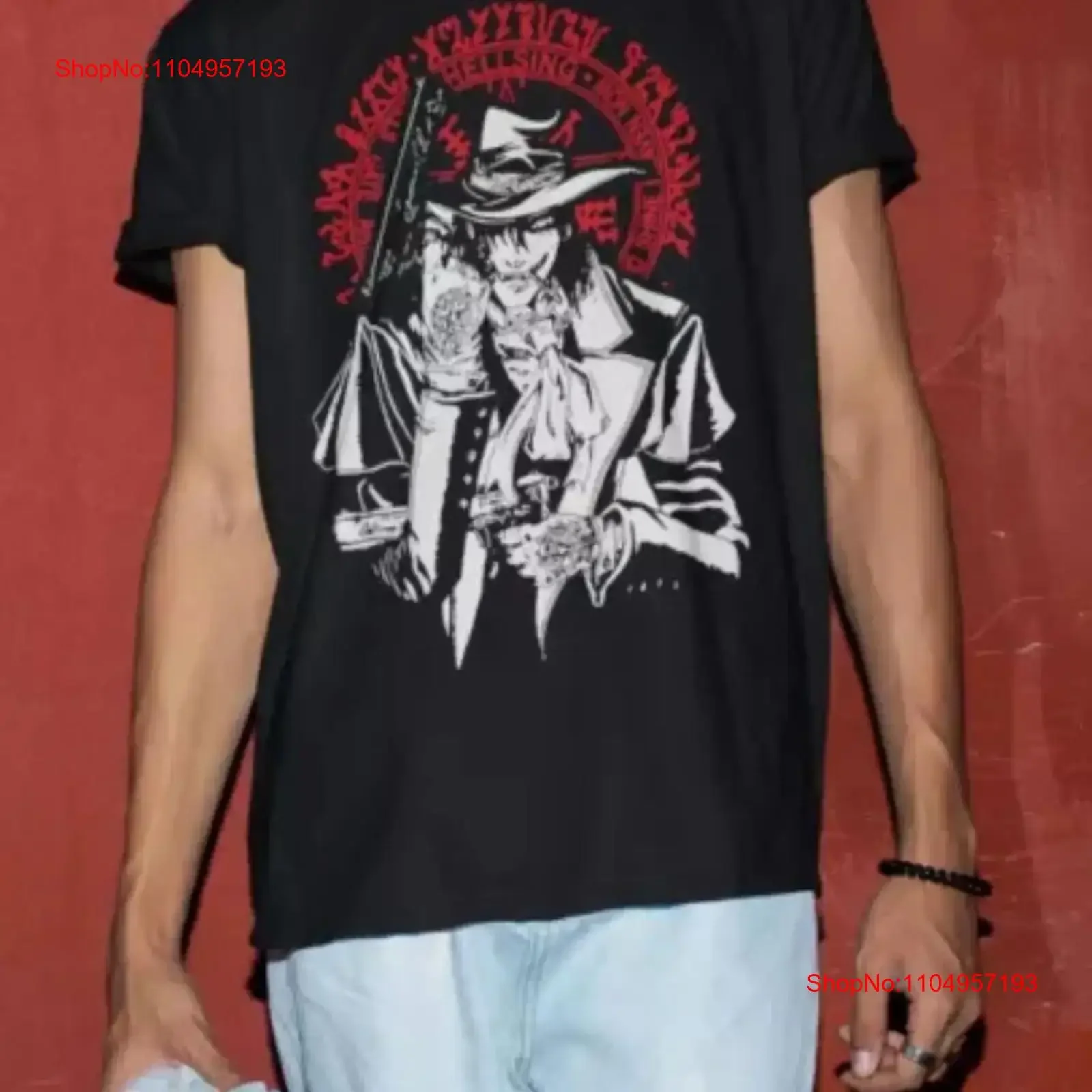 Camiseta Hellsing Ultimate Anime Alucard Manga vintage lavada homme ropa de diseñador gráfico ropa de calle ligeramente estirada
