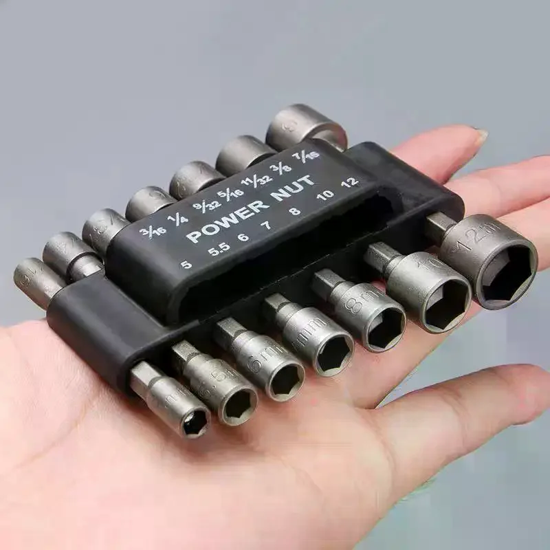9/14PCS Socket Inner Hexagonal Wrench Hexagonal Handle Screwdriver Socket Extension Rod Pneumatic Screwdriver Insert Tool Set