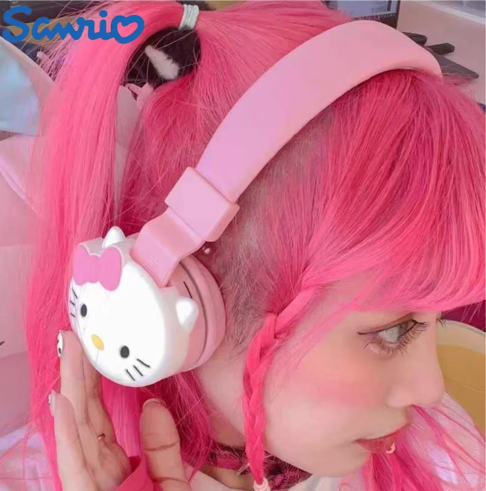 

Bluetooth наушники Kuromi Hello Kitty Cut, беспроводные наушники, аниме мультфильм, стереогарнитура, наушники Y2k Hottie, модный подарок
