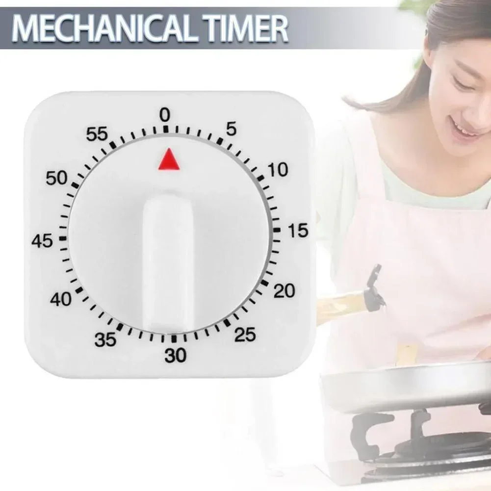 60 Minutes Mechanical Timer Kitchen Cooking  Timer Count Down Silent Alarm Reminder For Kitchen Classroom Homework Office Timer