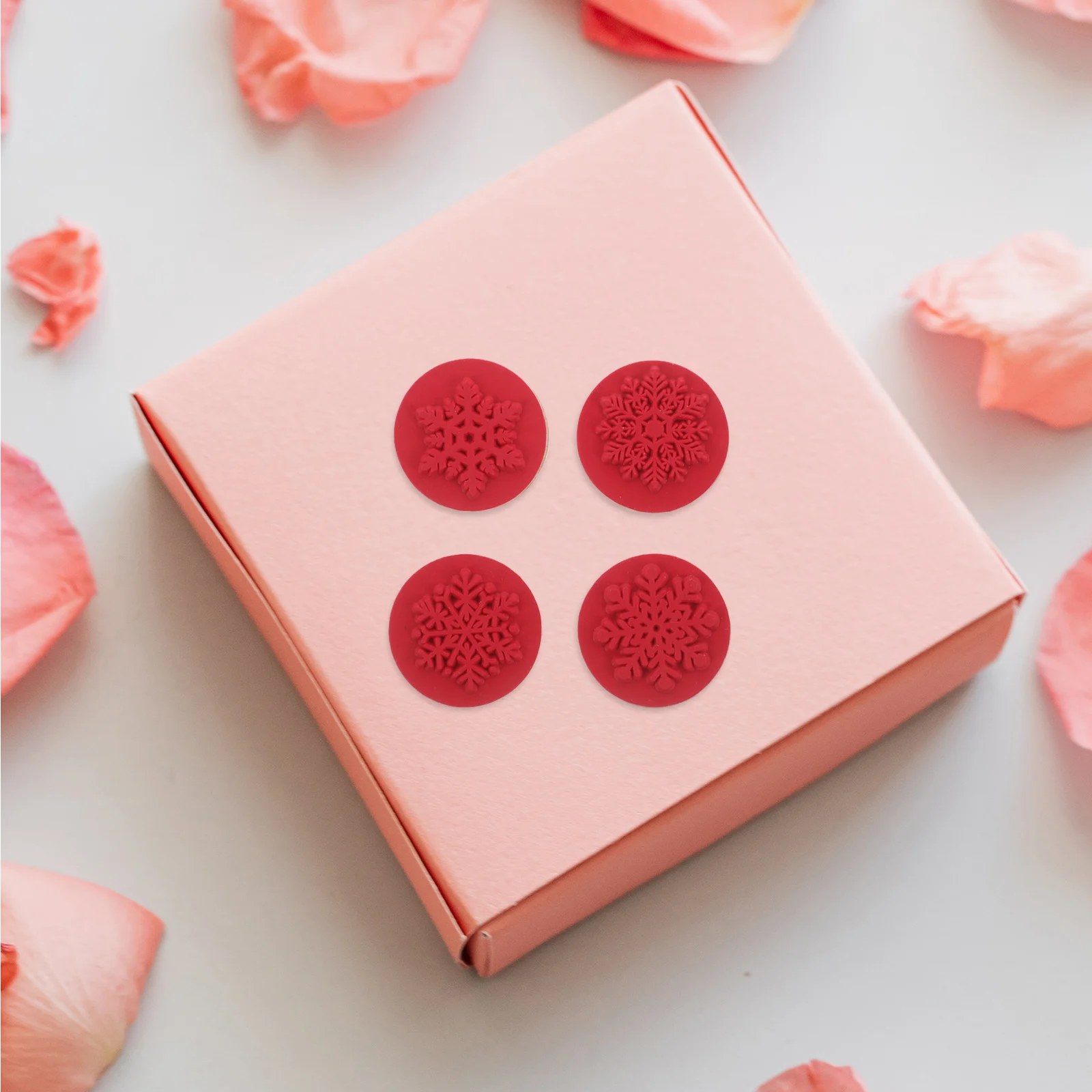 

6pcs Wood Stamp Snowflake Pattern Card Making Stamp For Crafting Wooden Printing Blocks For Crafts Holiday Card Making Supplies