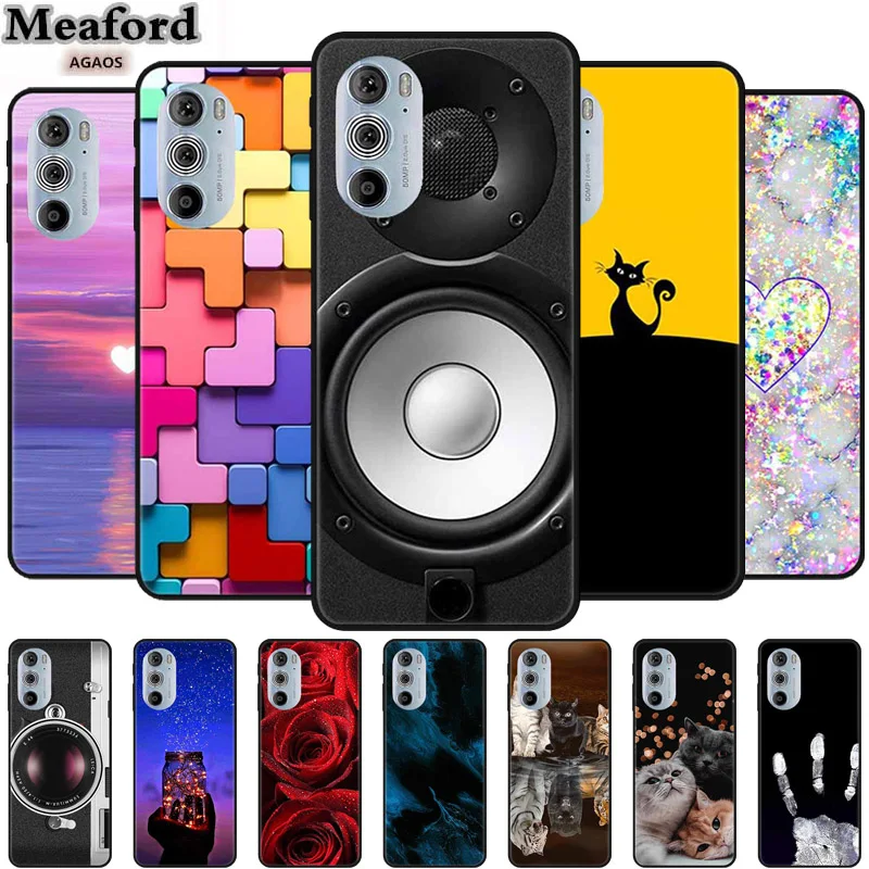 For Motorola Edge Plus 2022 Case Luxury Soft Case Silicone TPU Back Cover For Moto Edge Plus 2022 Edge+ Funda Geometric Coque