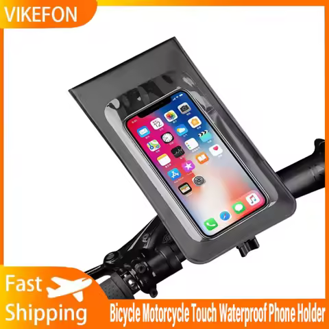 Bicycle Motorcycle Handle Installation 360&deg; Rotation Waterproof TPU Touch Screen Phone Holder for 6.5 inch Smartphone Bike Mount