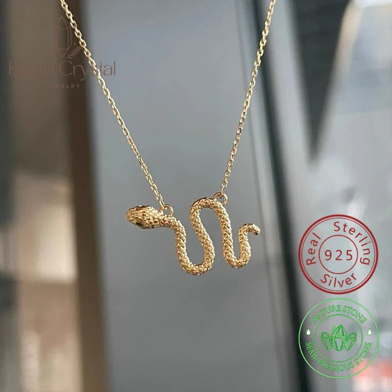 

925 Sterling silver necklace female Shaffer niche light luxury collarbone chain exquisite guardian spirit snake pendant