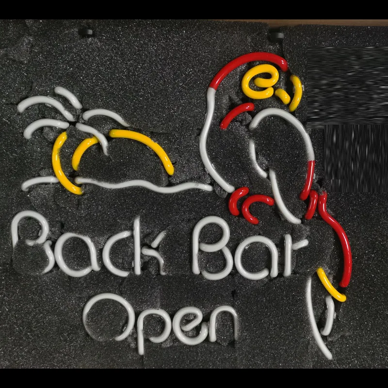 Neon Sign Back Bar Open Glass Tube Beer Neon Bulbs Sign Parrot Palm Bar board Sign Room Decor Lamps Wedding Decoration Handcraft