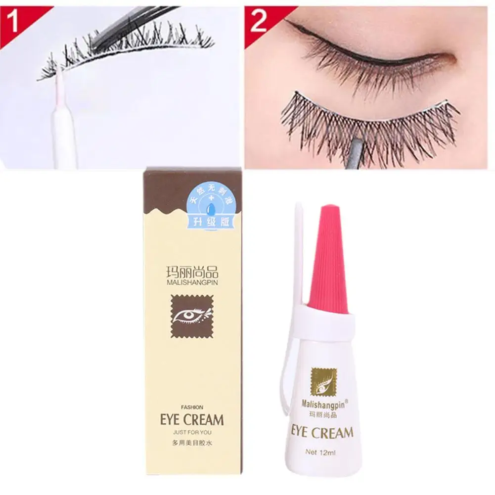 Colle à séchage rapide pour faux cils, colle noire imperméable pour extensions de cils, adhésif pour cils, colle de construction, noir foncé, 12ml, P6s8