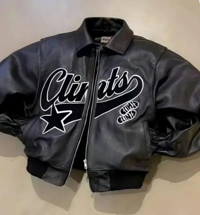 

2026 New Vintage Y2K Jacket-American Streetwear Trendy PU Leather Biker Jacket Black Thick Loose Zip-Up Winter Men Jacket