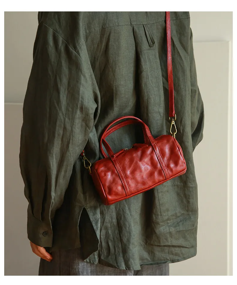 PNDME modische, lässige, handgefertigte Damenhandtasche aus erster Schicht Leder, schlichte, Vintage-Optik, echtes Leder, niedliche Mini-Umhängetasche für Damen – Detail 26