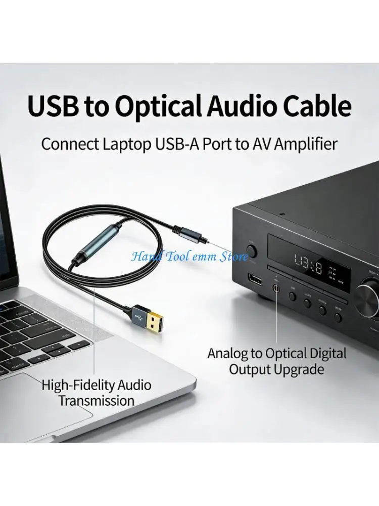 

H37F PVC Fiber Opticals Sound Cable Connects USB Devices To Enabled Speakers And TVs