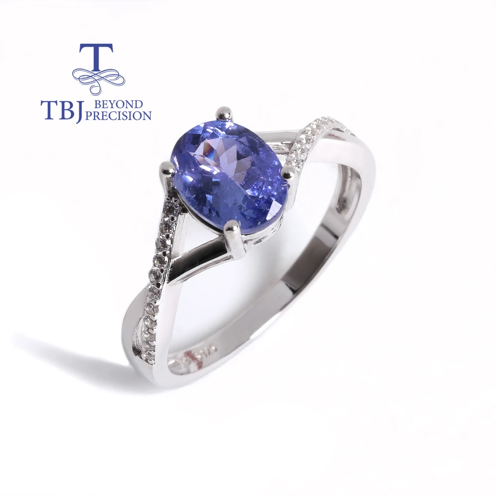 2026, Natural blue tanzanite Rings oval 6*8mm inclusion quality gems 925 sterling silver fine jewelry for women mom nice gift