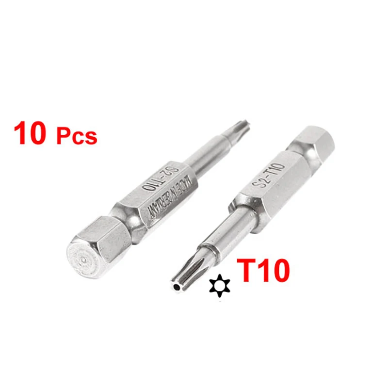 10pcs 50mm Long Magnetic Torx Screwdriver Bits 1/4" Hex Shank  T8 T10 T20 T30 PH1 PH2 Phillips Screwdriver Nutdrivers Drill Bits
