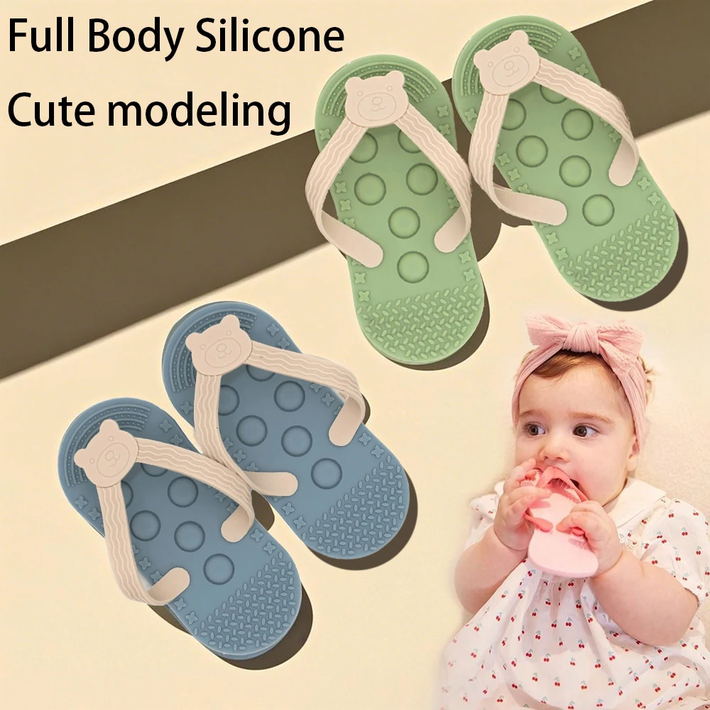 Silicone Flip-Flops Teething Toys Baby Teething Toys Biting Gum Can Be Gnawed Small Slippers Can Wear Feet
