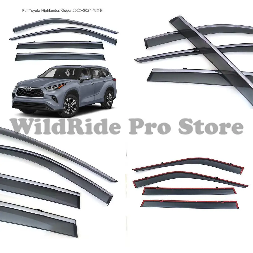 

1 set Molded Rain Visors for Toyota Highlander Kluger 2022-2024 Window Deflectors
