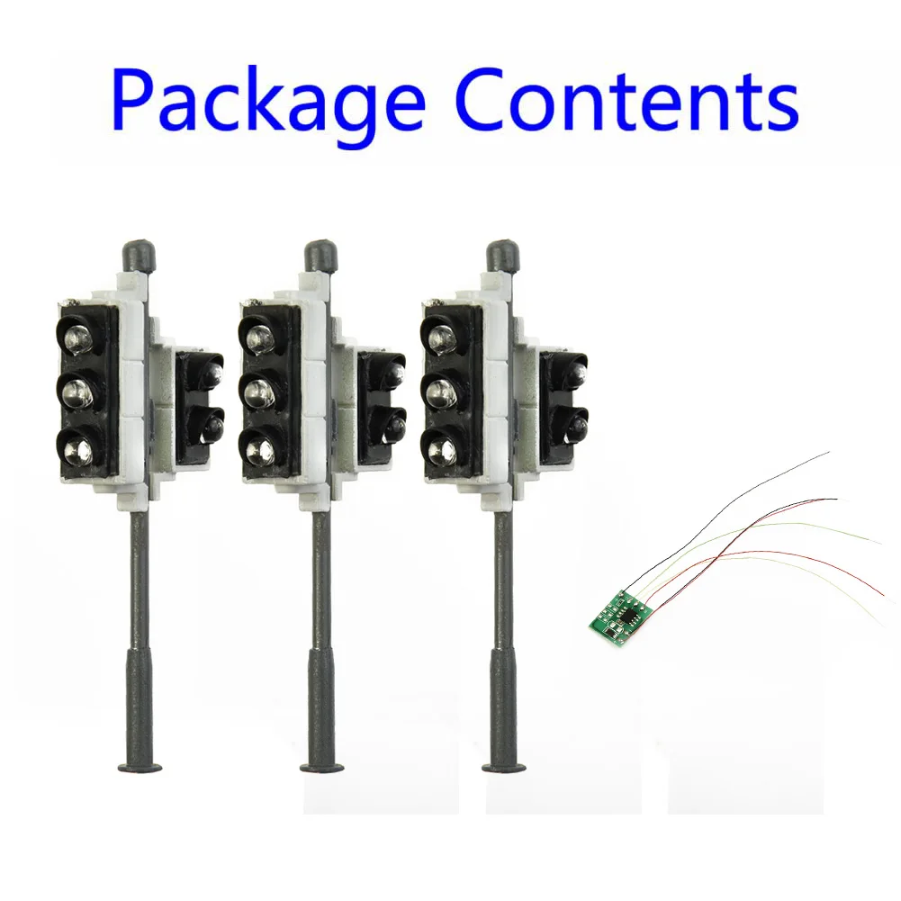 3 Pcs Rail Traffic Lights 3V 20mA Gauge 00 H0 With Pedestrian Lights And LEDs Vehicle 1:72 Building Layout Yard Garden Decor
