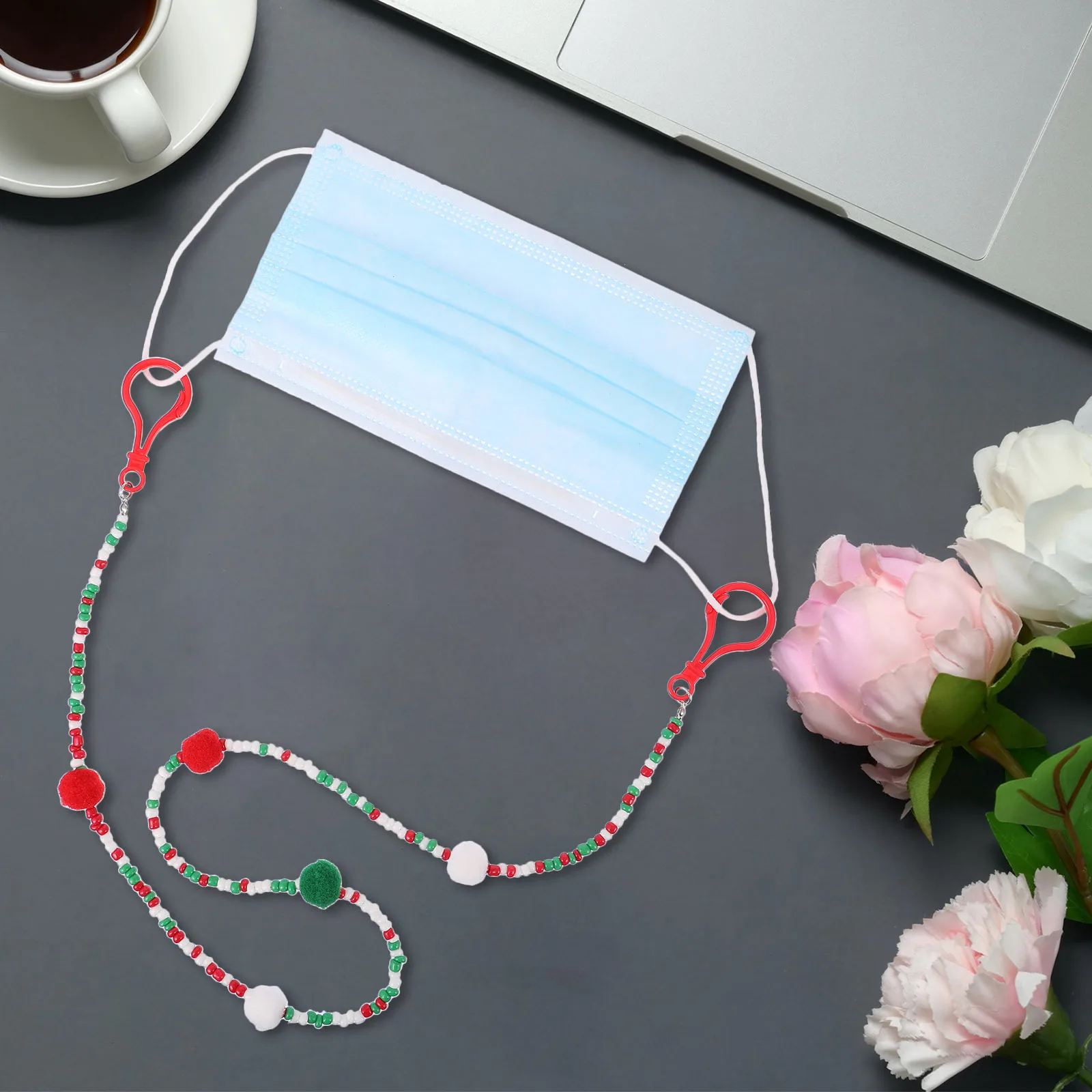 2Pcs Eyeglasses Chain Mask Hanging Cord Vibrant Adjustable Glasses Accessory with Moveable Buckle for Sweatproof Daily Use