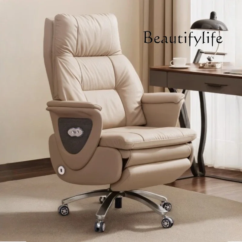 R 3-speed Adjustment Electric Massage Chair Top Layer Cowhide Seat Ventilation And Constant Temperature Hot Compress Relaxing