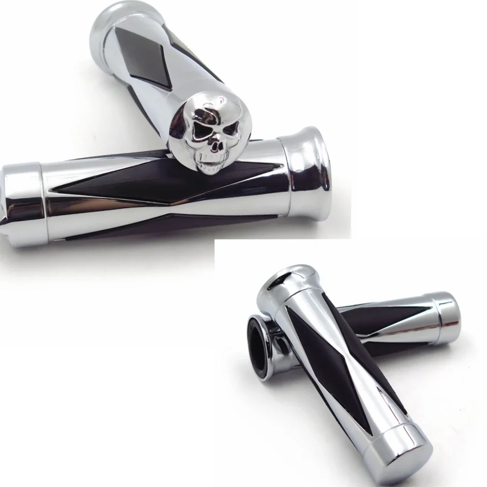 Motorcycle SKULL 22MM Grips Handlebar Grips For Harley Davidson Softail And Universal Model