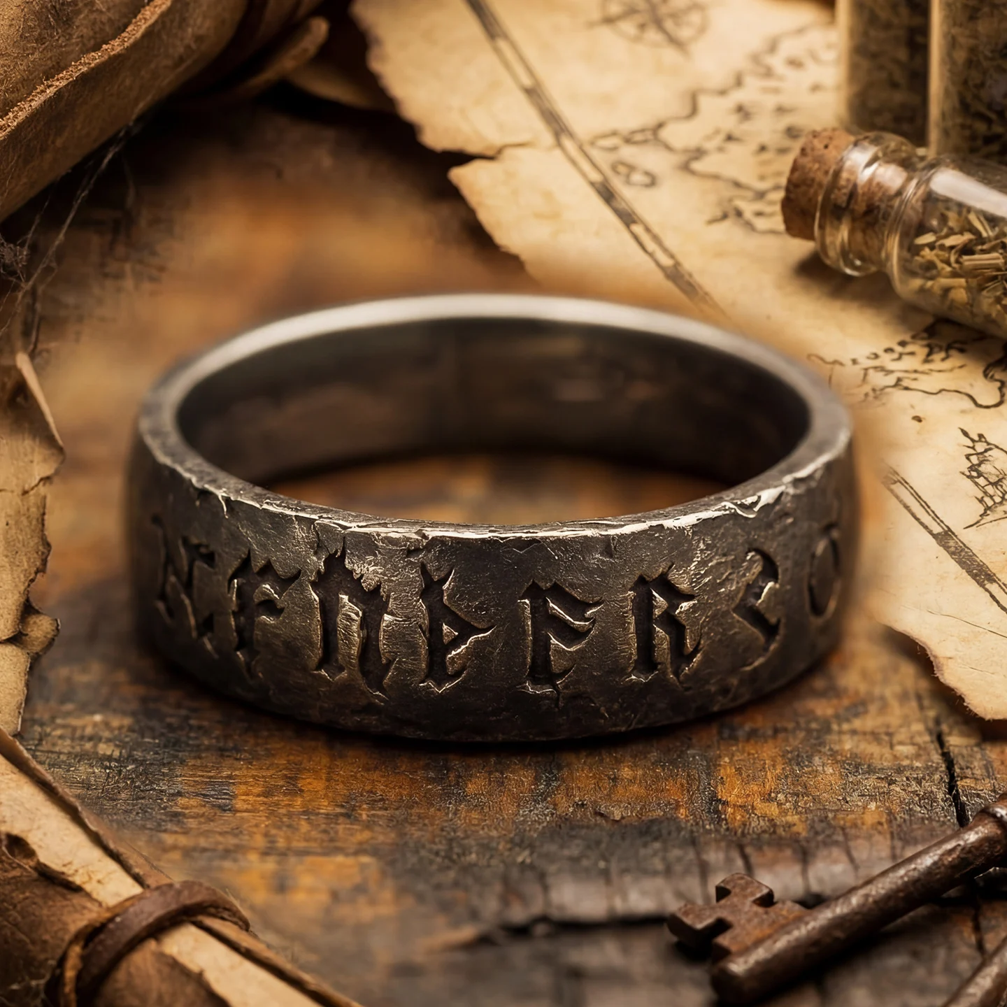 

Настраиваемое кольцо с руной викингов, персонализированное имя, выгравированное древним скандинавским сценарием, ручные кованые украшения