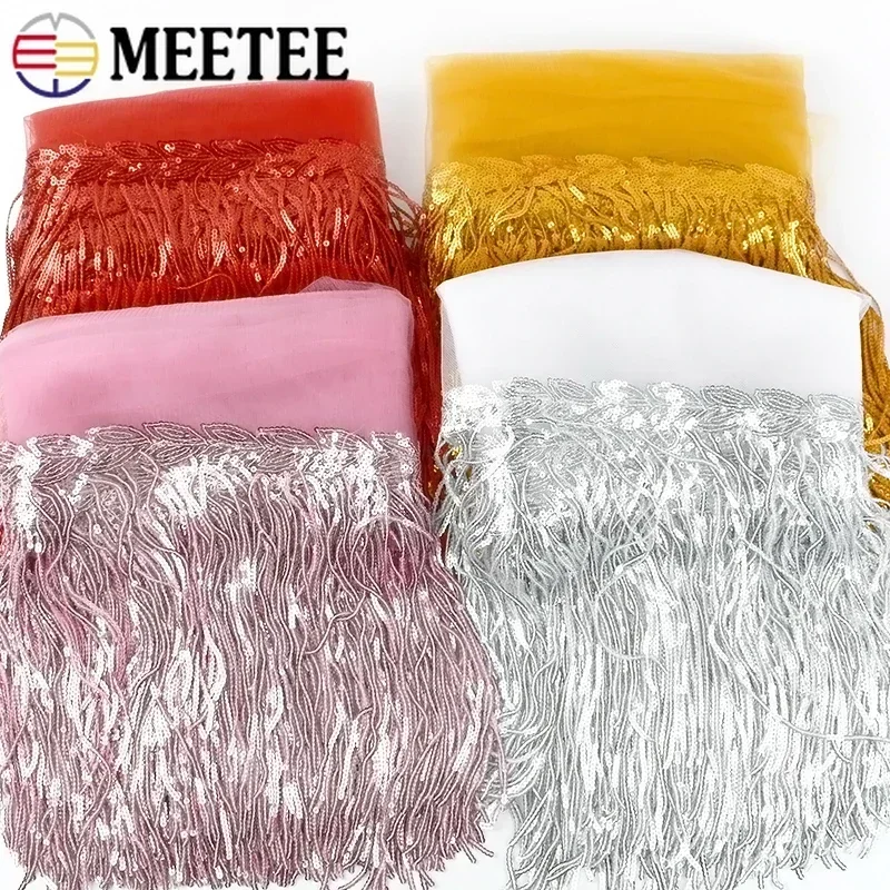 1/2/3/4/5Yards 10cm Sequin Tassel Fringe for Sewing Lace Trim Fringes Ribbon Garment Dress Decoration Trimmings DIY Accessories