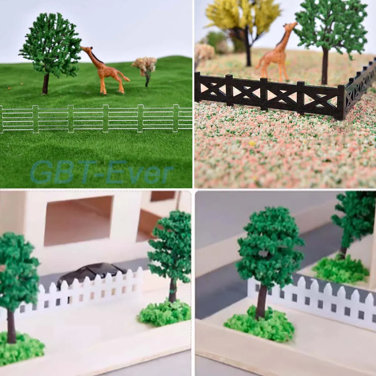 2Pcs Model Train Railway Building Fence Wall  Miniature Plastic Fence Decoration DIY Fairy Garden Doll House  Scenery Decor